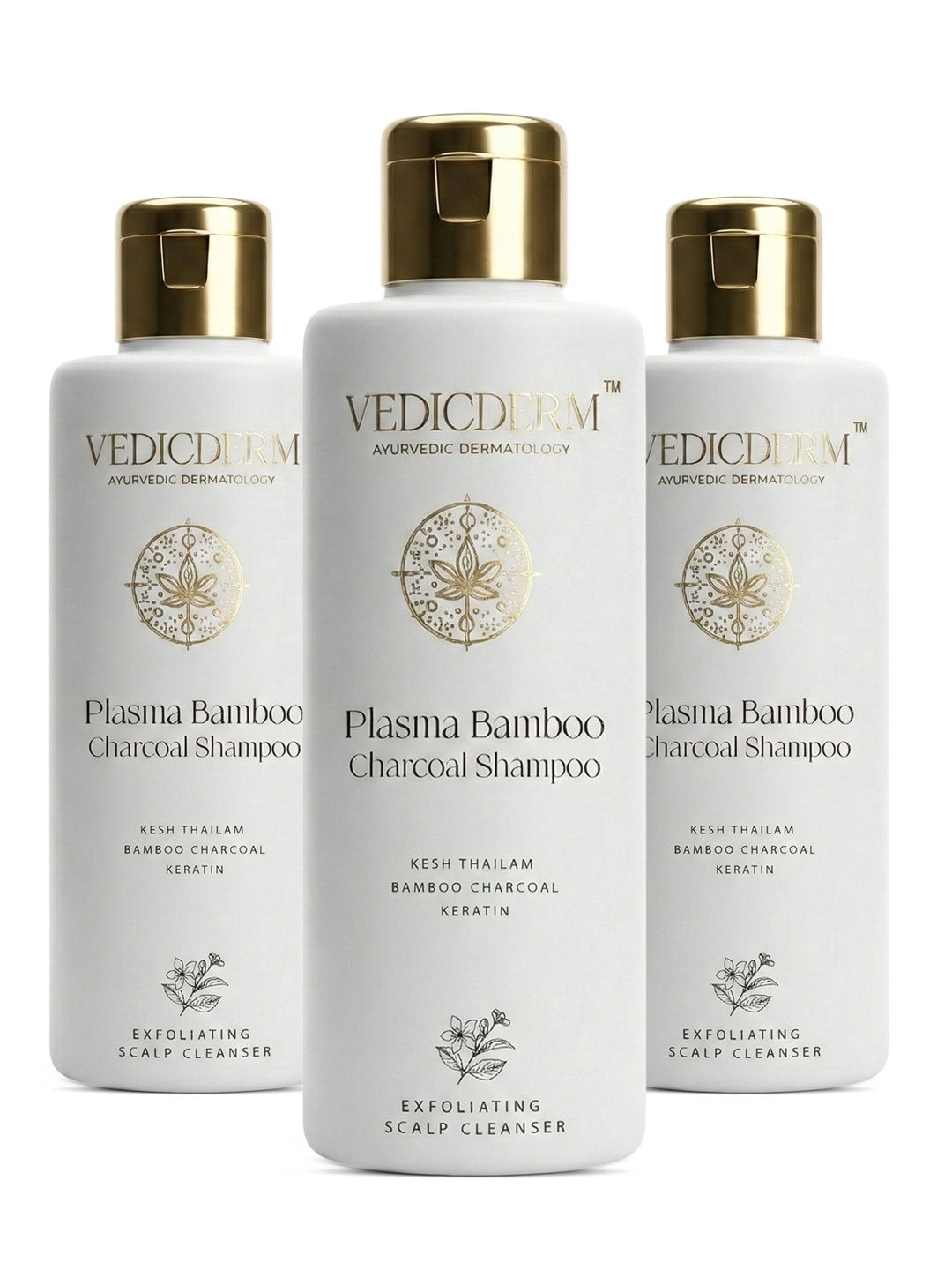 VEDICDERM Set Of 3 Bamboo Charcoal Shampoo for Psoriasis & Sensitive Scalp - 200 ml each-image-37