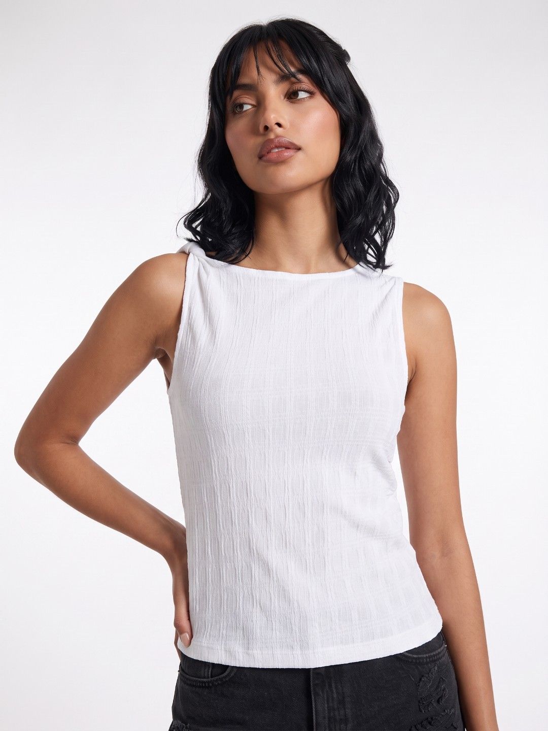Glitchez Textured Sleeveless Top-image-35