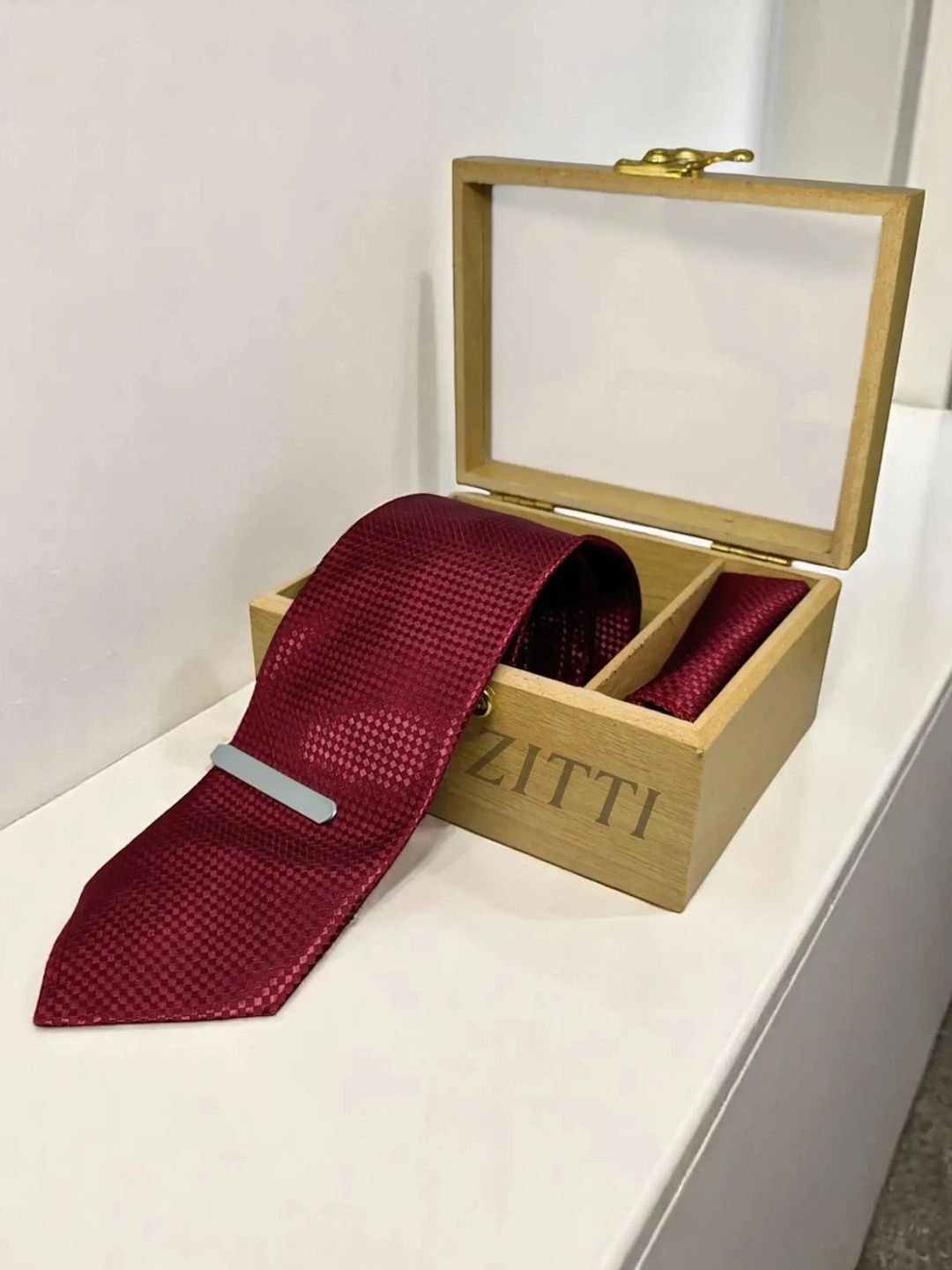 ZITTI Men Woven Design Broad Tie-picture-39