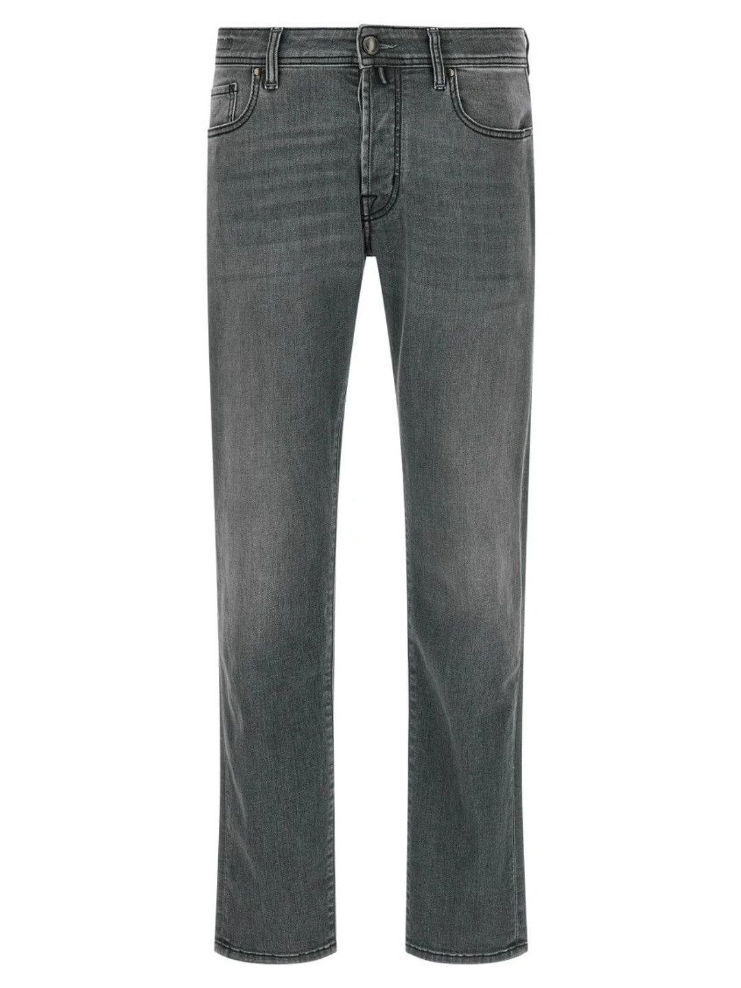 Grey Slim Mid Rise Jeans-image-11