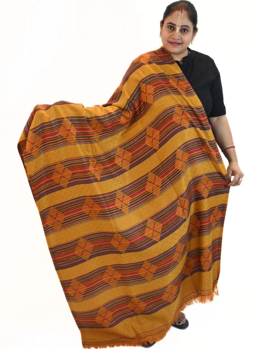 KAVIM Women Geometric Woven Design Shawl-picture-32
