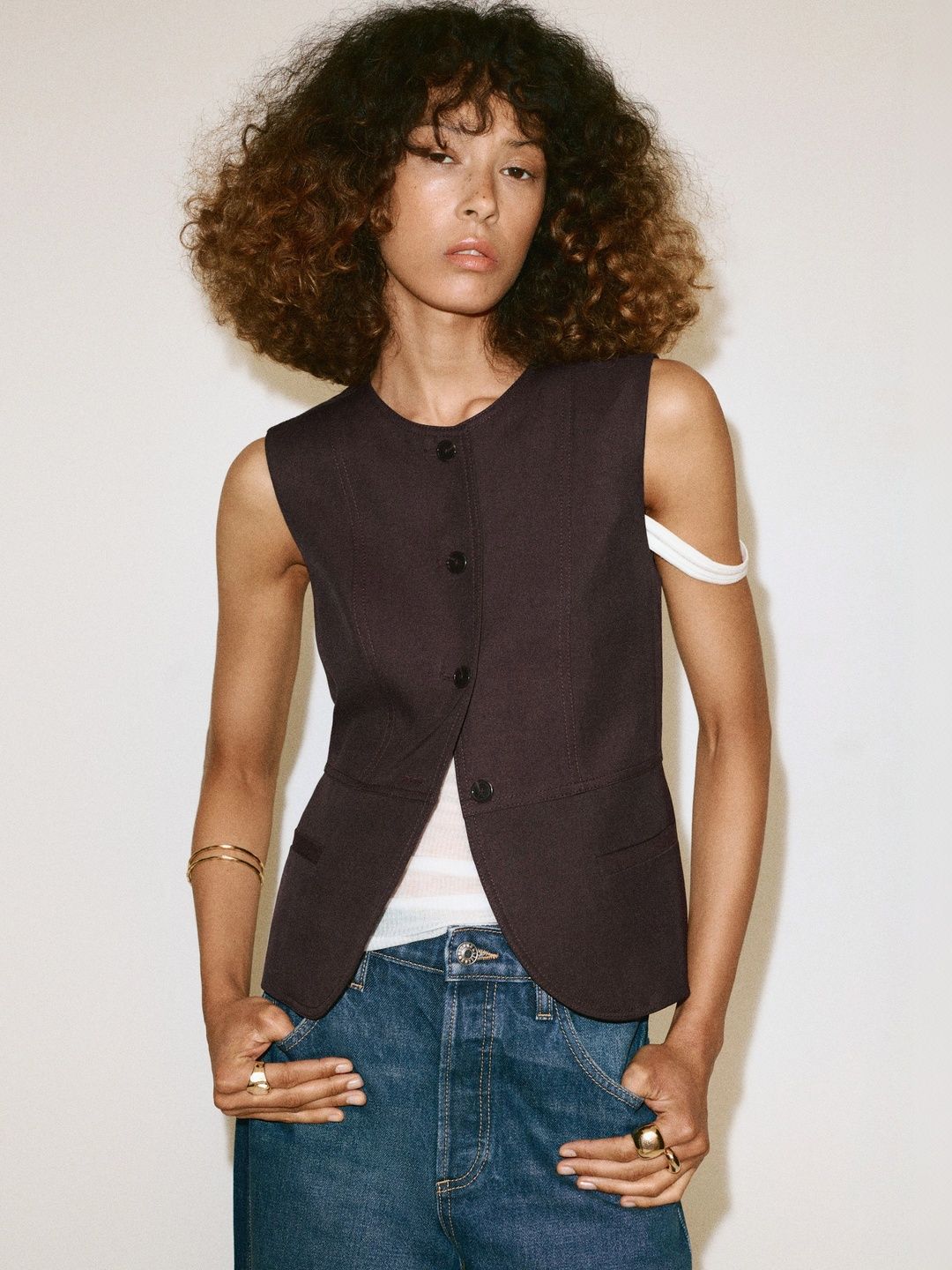 MANGO Round Neck Waistcoat-picture-23