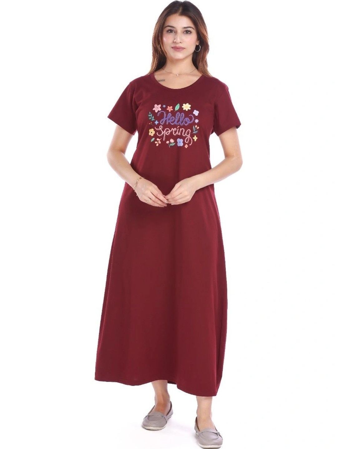 E-MAX Printed Maxi Nightdress-picture-50
