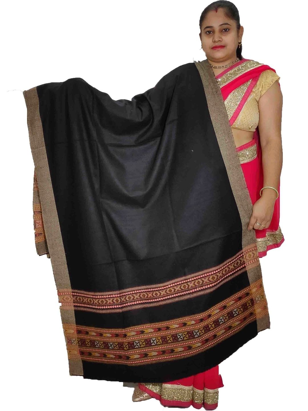KAVIM Women Ethnic Motifs Woven Design Shawl-image-44