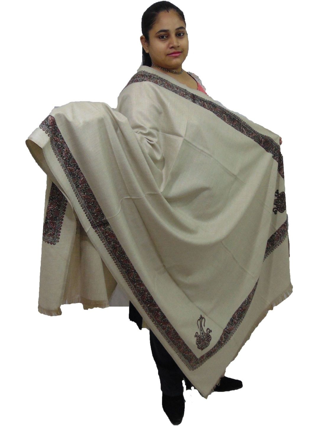 KAVIM Women Ethnic Motifs Embroidered Shawl-image-43