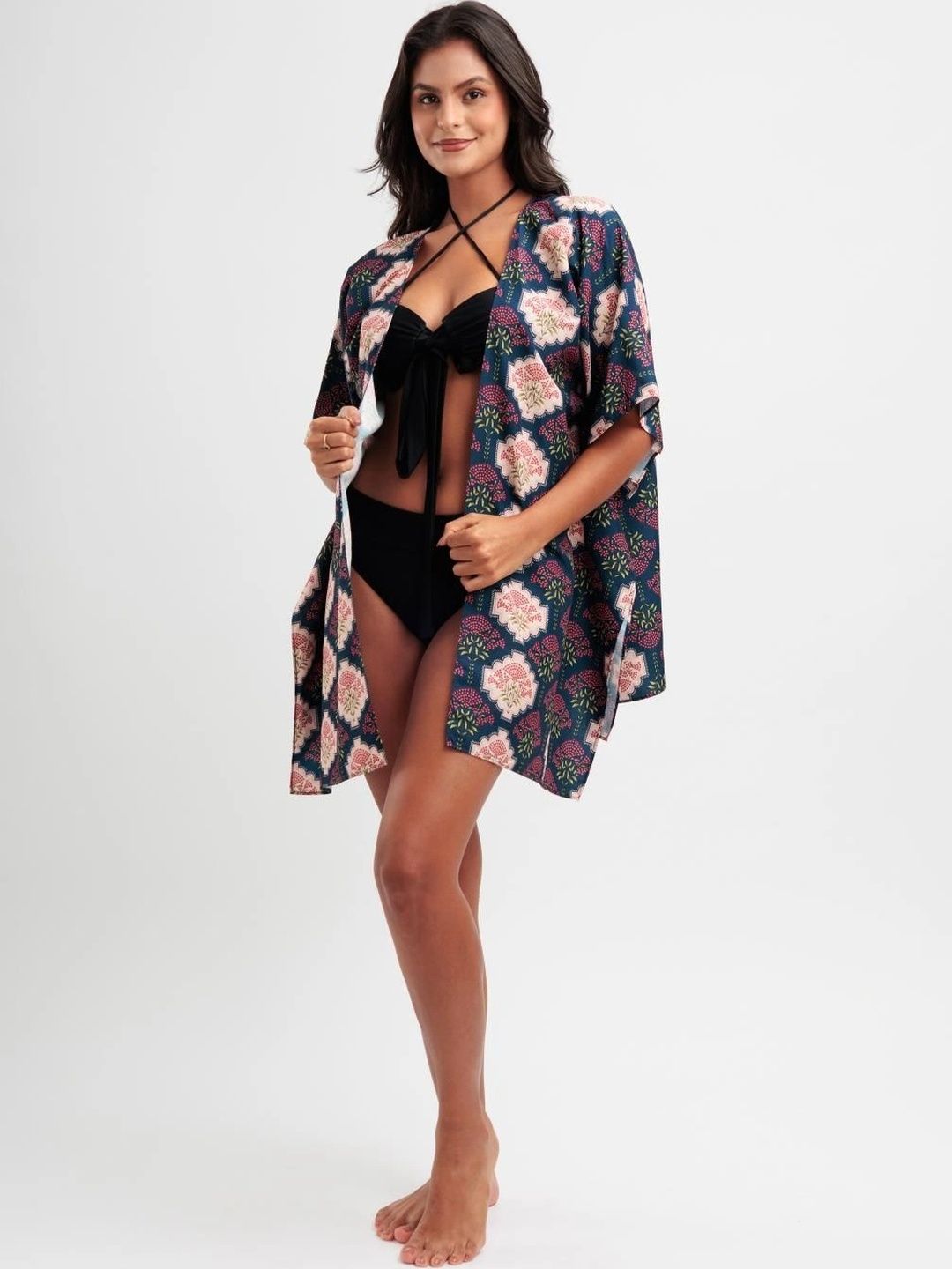 Beau Design Floral Swimwear Cover up Top-picture-40