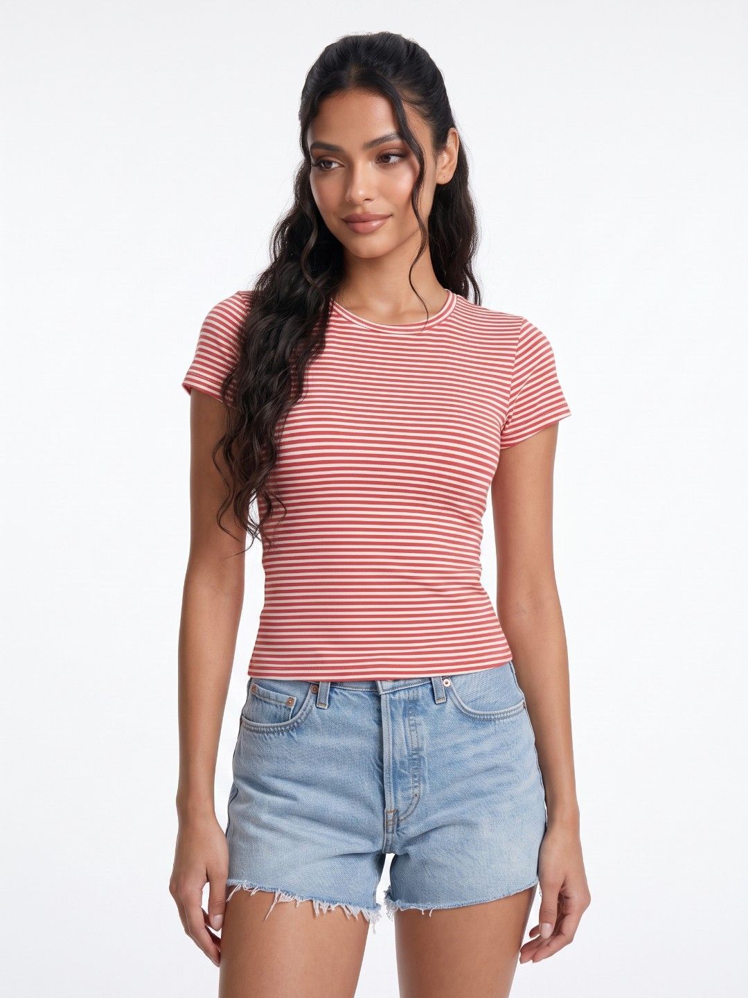 glitchez Striped Fitted Top-picture-43
