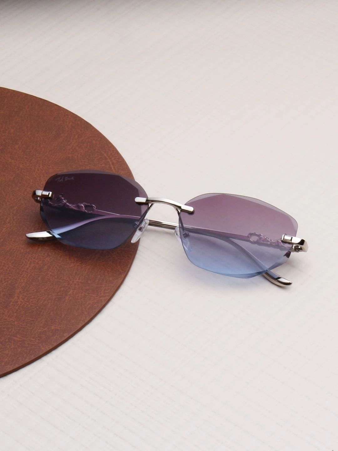 Ted Smith Unisex Purple Lens & Silver-Toned Other Sunglasses with-image-48