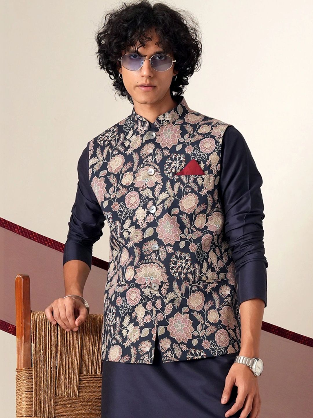 KISAH Printed Cotton Woven Nehru Jacket-picture-23