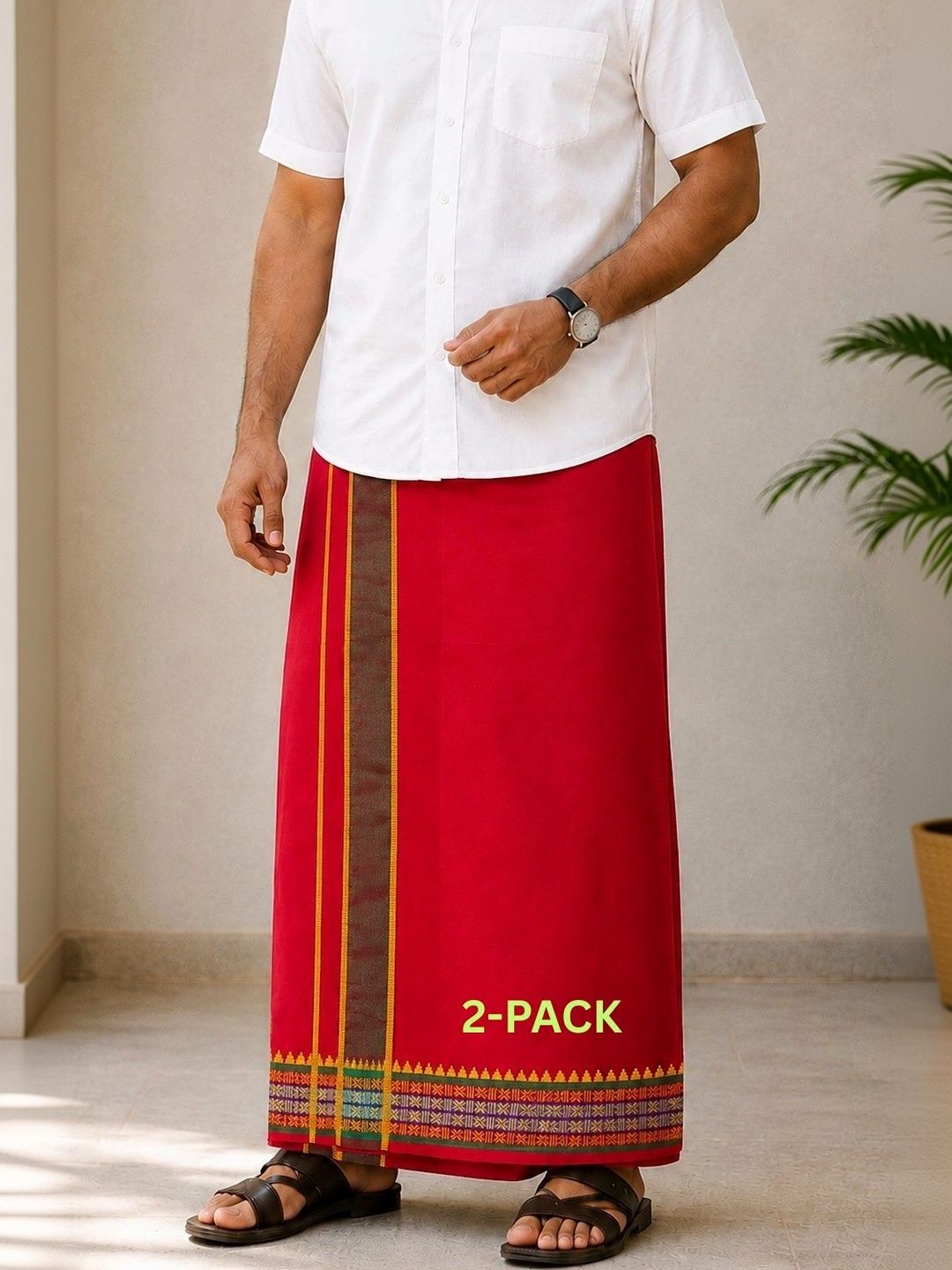 Sharan Elegance Men Striped Cotton Dhoti Dhotis-picture-42