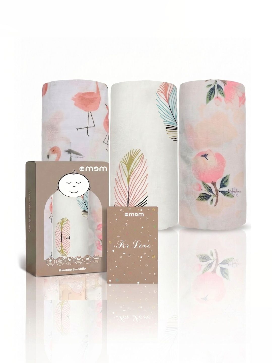 DOTMOM Set Of 3 Printed Antibacterial Bamboo Swaddle-picture-23