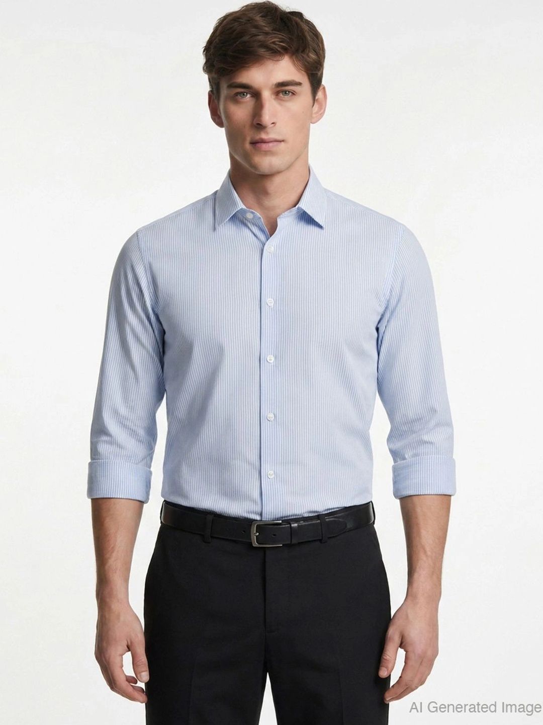 Red Tape Shirts for Men in Blue | Stripes Full Sleeve Shirt-picture-26