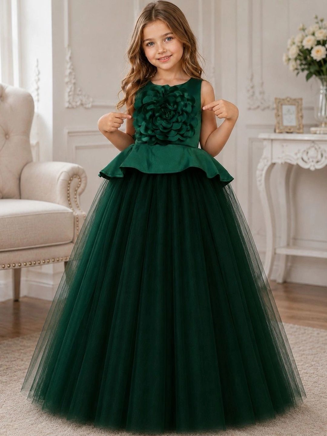 Dripteen Ruffled Net Maxi Dress-picture-18