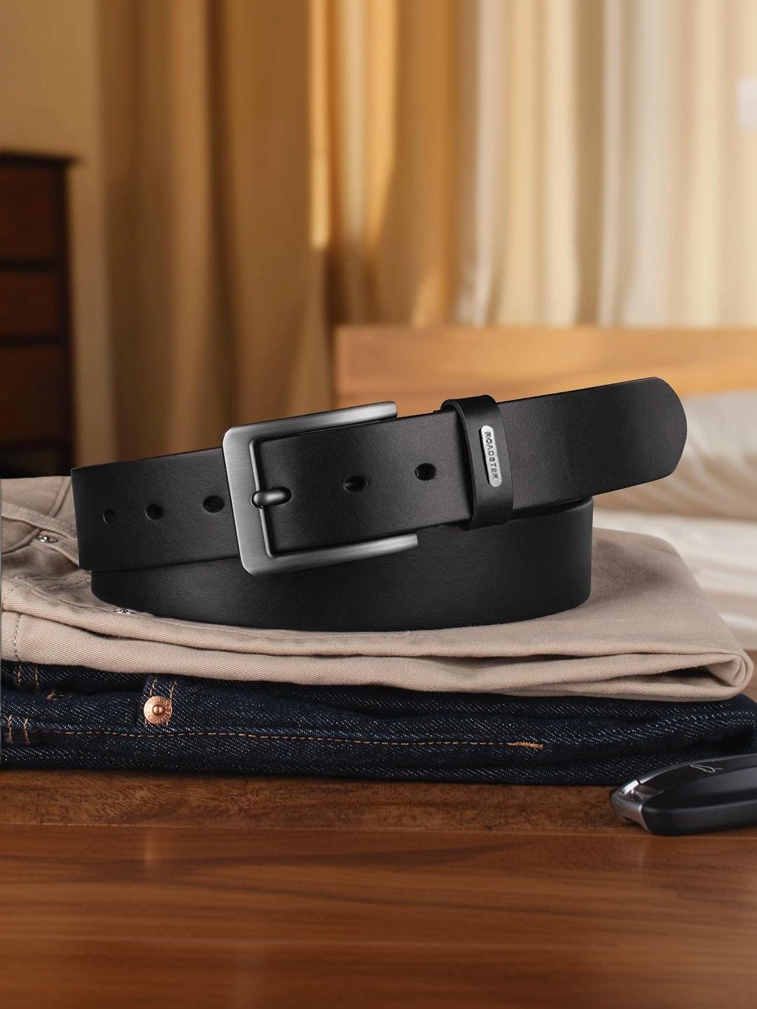 Roadster Men Textured Leather Belt-picture-47