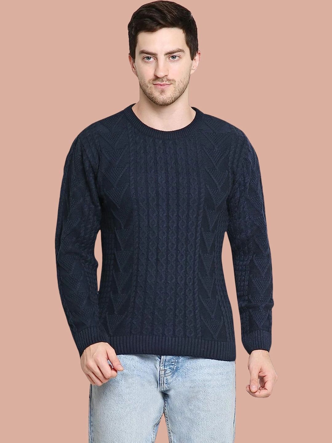 HAUTEMODA Men Cable Knit Woollen Pullover-picture-10