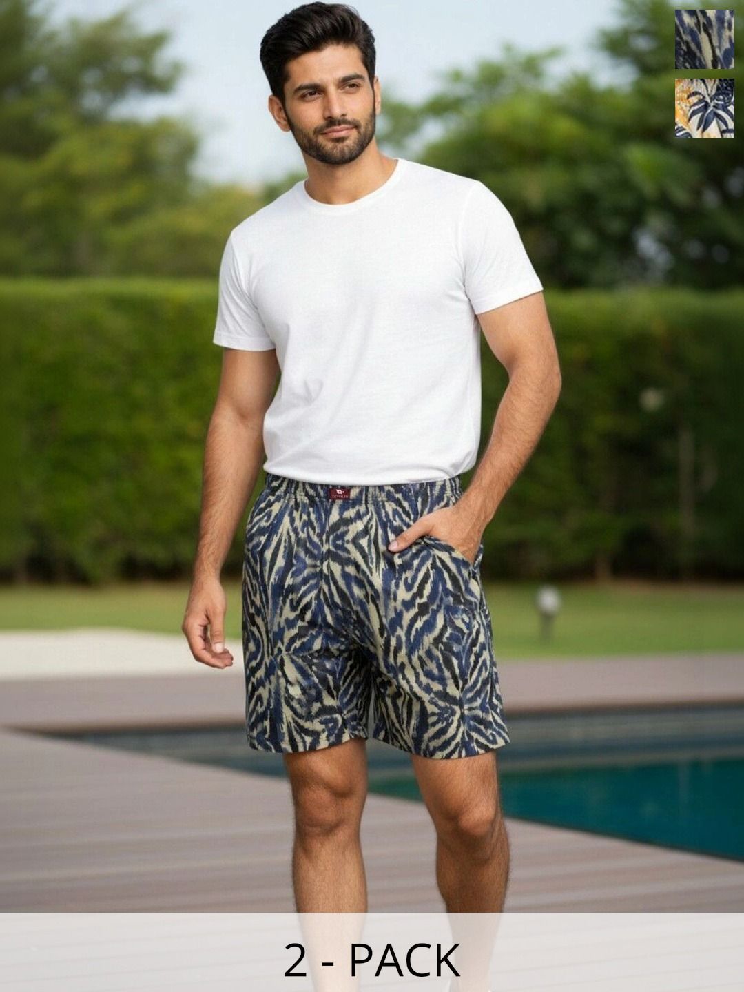 DEVOILER Pack Of 2 Printed Mid-Rise Boxers-picture-12