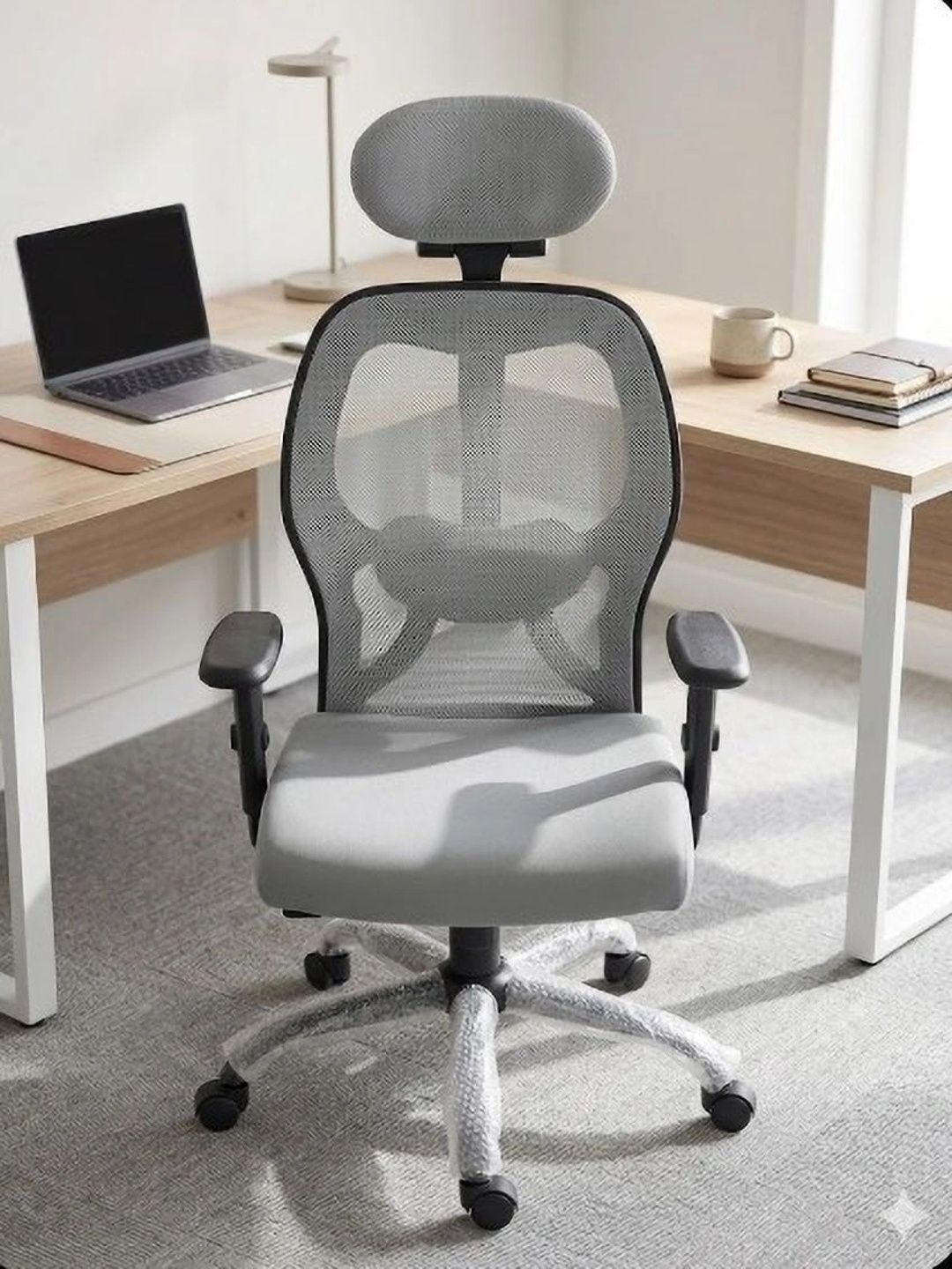 COZY CUB Grey Adjustable Seat Height Study Arm Chair-picture-46