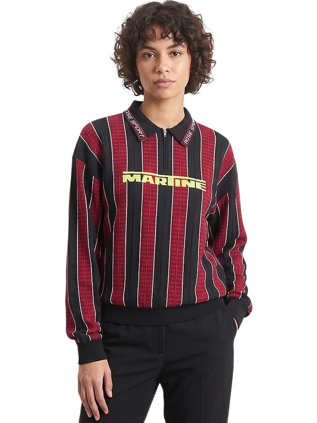 Martine Rose Men Striped Polo Collar T-shirt-picture-38