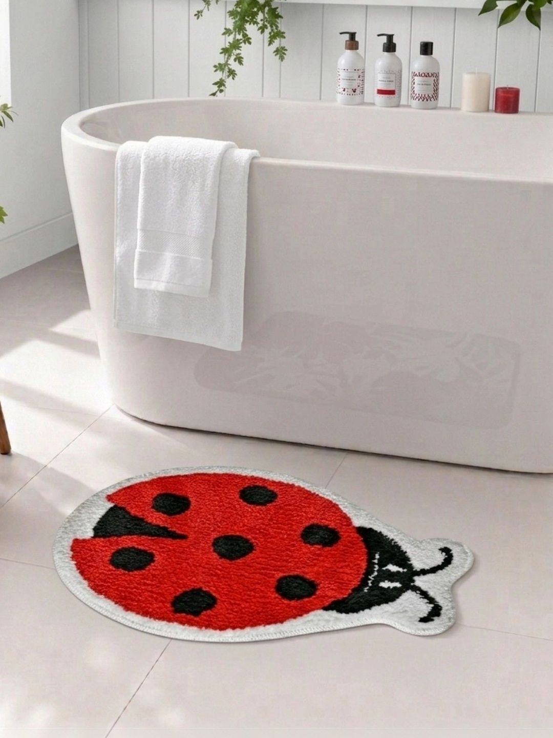 Homzz Red & Black 450 GSM Anti-Skid Bath Rugs-image-31