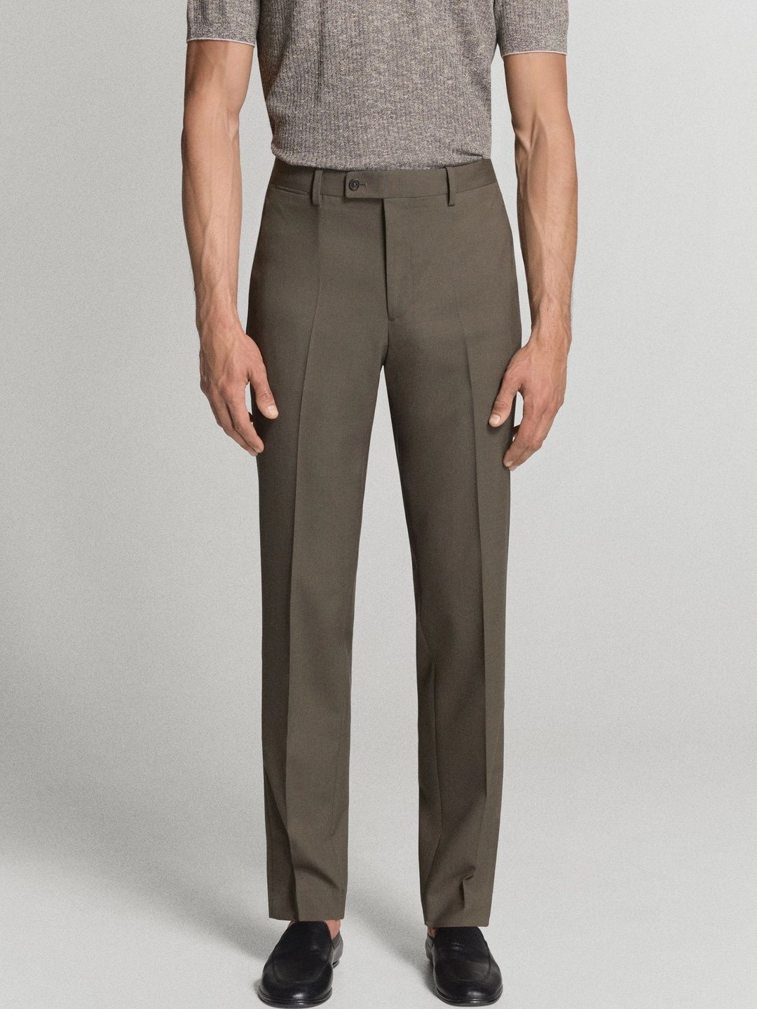MANGO MAN Men Mid Rise Flat Front Trousers-picture-41