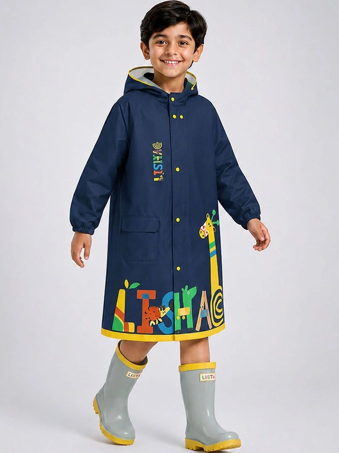 Little Surprise Box Boys Printed Polyester Rain Jacket-image-1