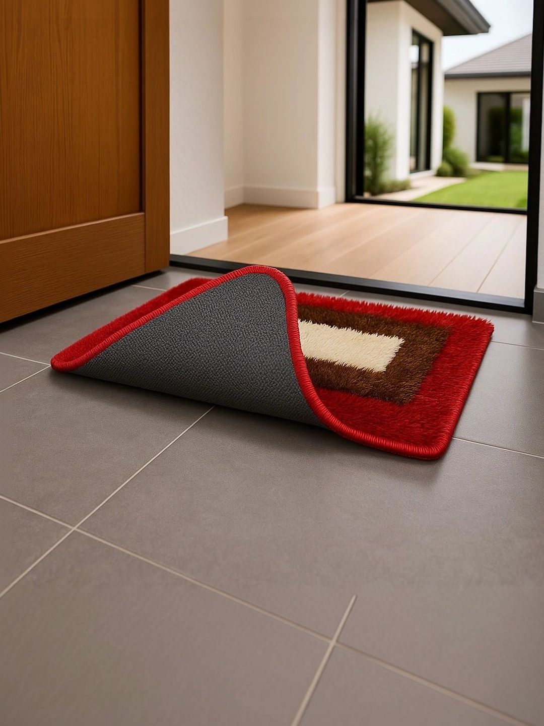 FabMarts 2-Pcs Red Durable Anti-Skid Doormats-picture-46