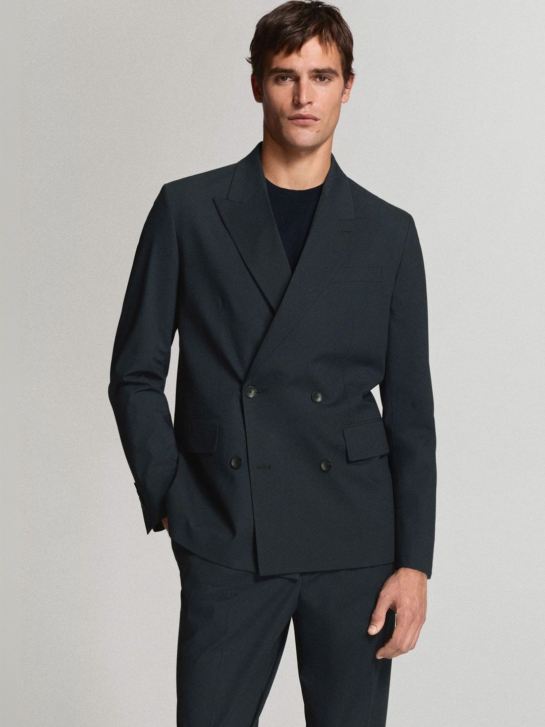 MANGO MAN Notched Lapel Double-Breasted Formal Blazers-picture-29