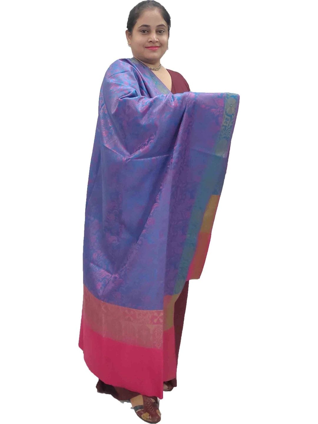 KAVIM Women Ethnic Motifs Woven Design Shawl-picture-39