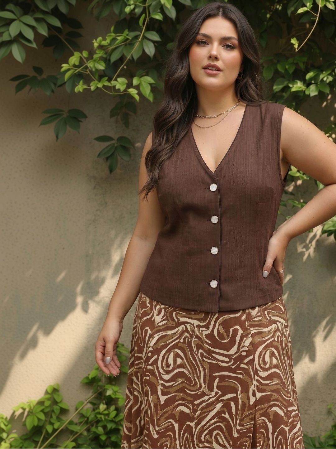 THE FASHION HUB V-Neck Woven Formal Waistcoat-picture-39