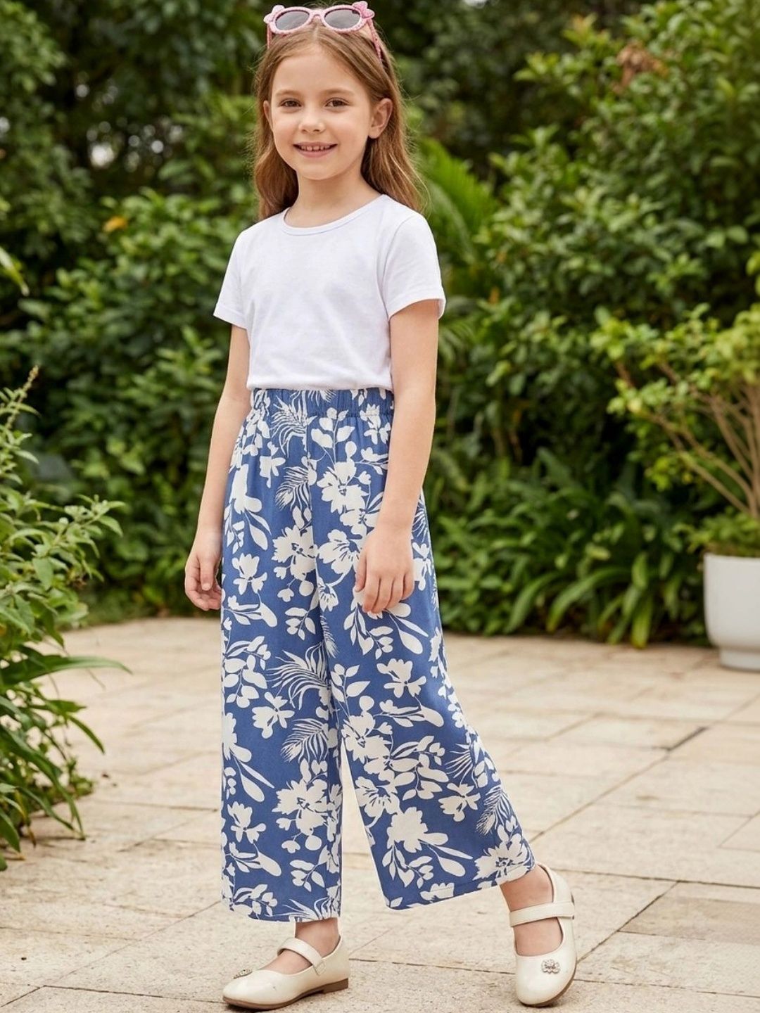 V-Mart Girls Floral Printed Palazzos-picture-33