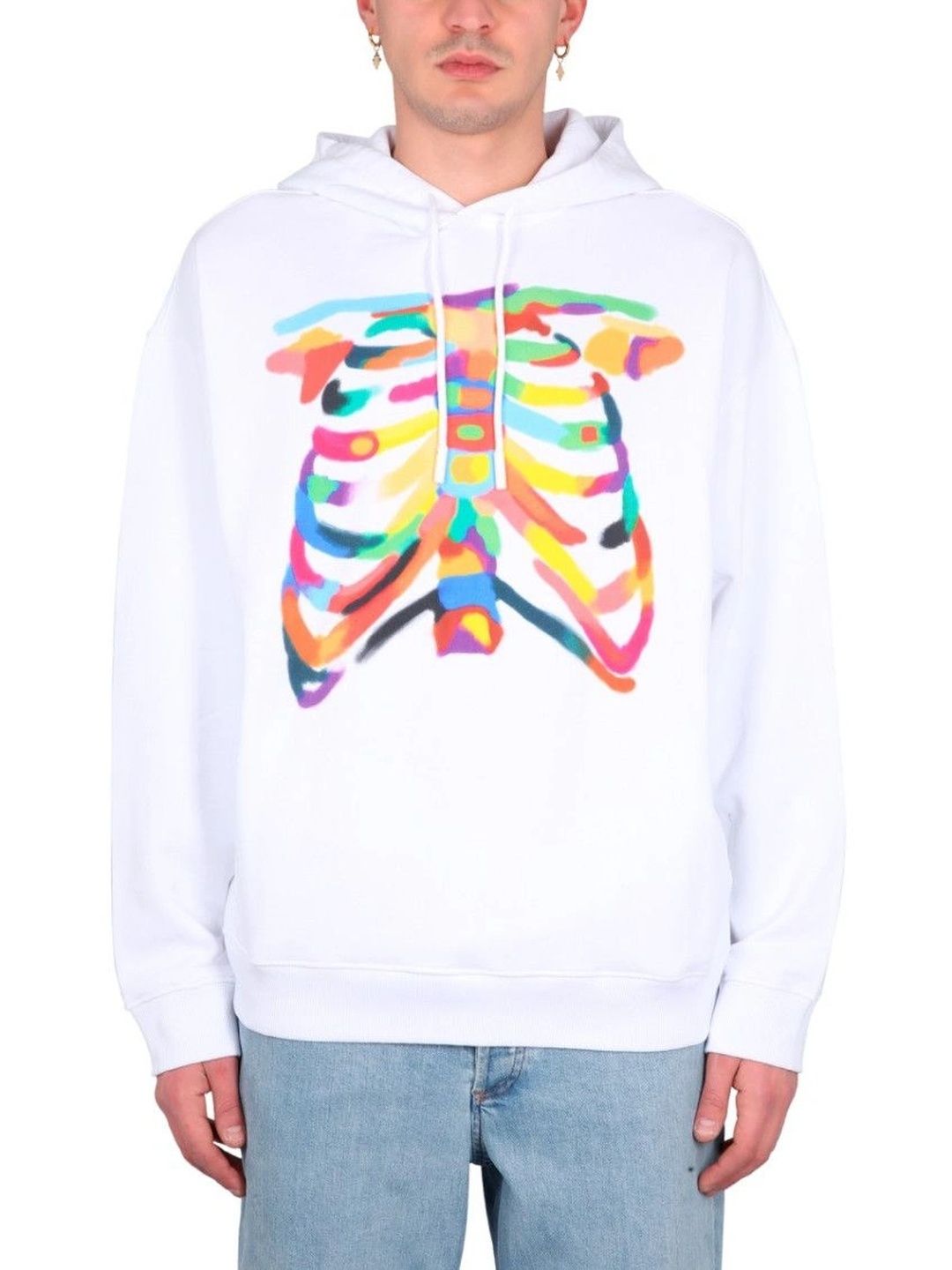 White Relaxed Graphic Hoodie-image-29