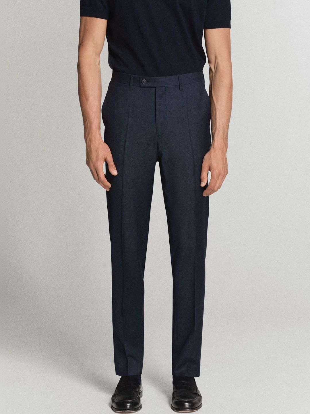 MANGO MAN Men Mid Rise Flat Front Trousers-picture-17