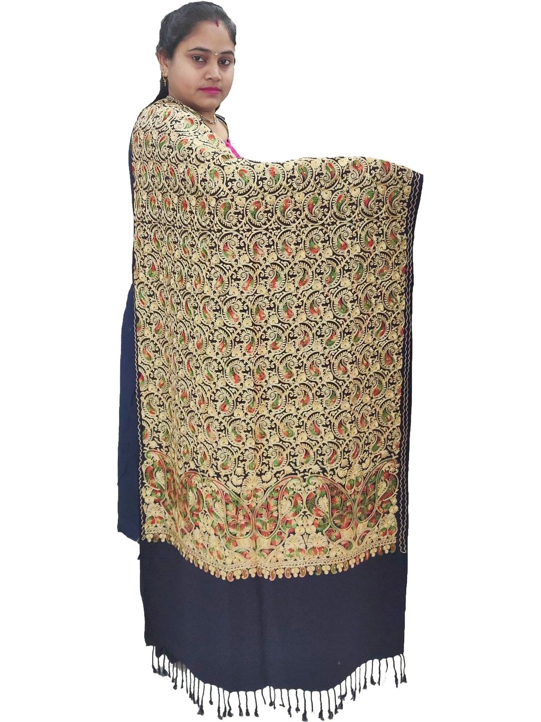 KAVIM Women Paisley Embroidered Shawl-picture-36