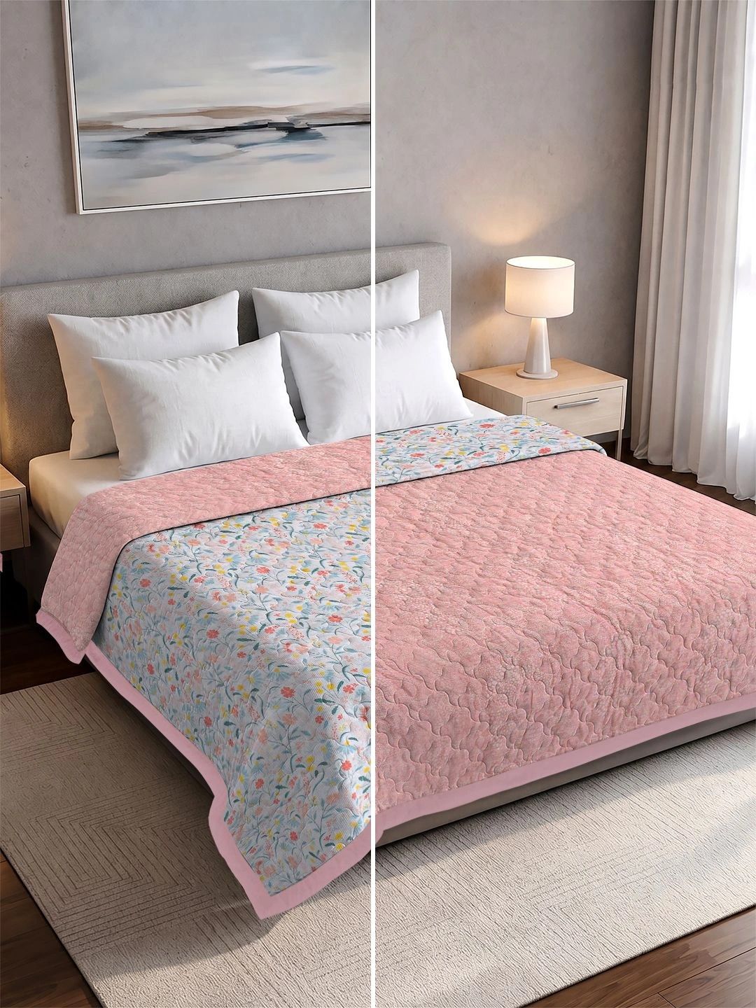 Pure Decor White Floral AC Room Dohar-image-16