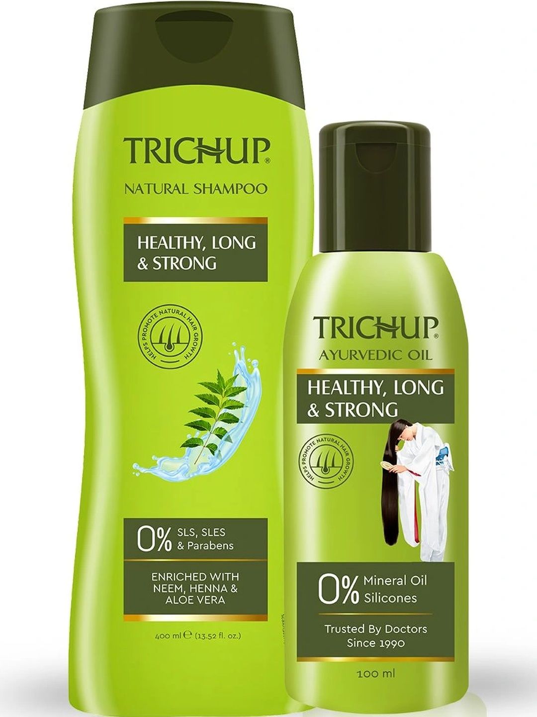 TRICHUP Set Of 2 Healthy Long & Strong Oil - 200 ml & Shampoo - 400 ml-image-43