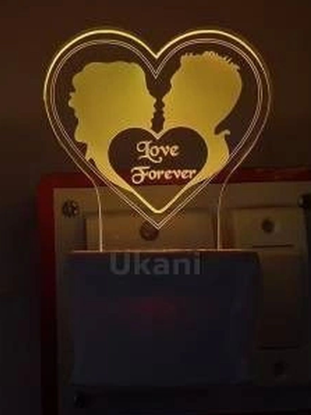 Ukani Multicoloured Printed Acrylic Abstract Shaped Table Lamp-picture-49