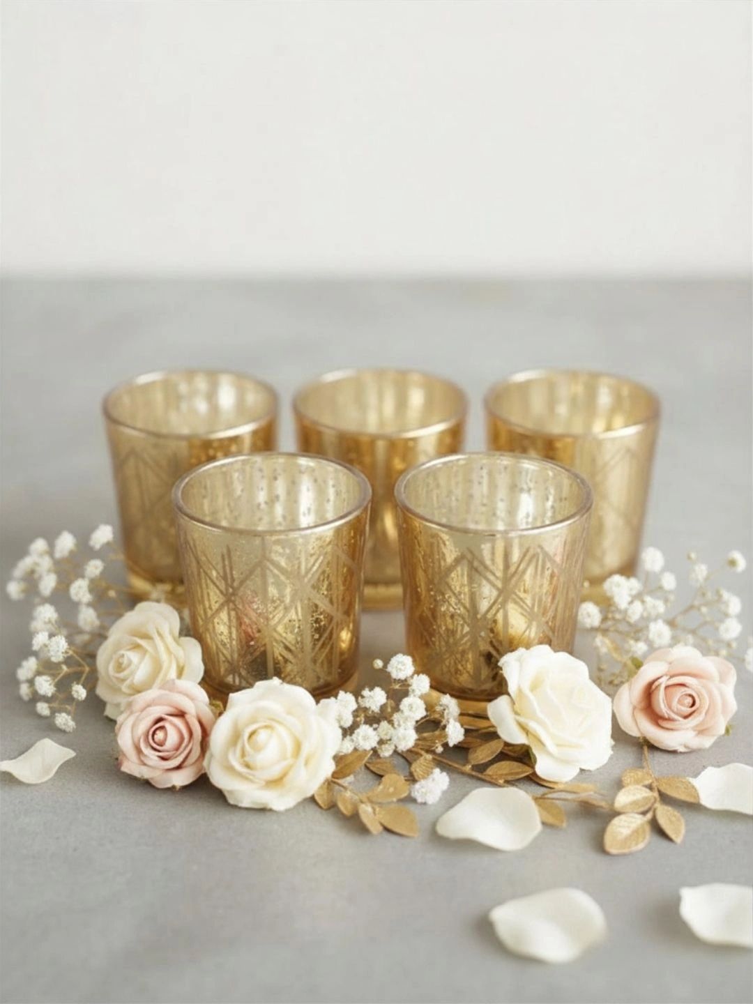 THE HOME CO. Gold-Toned 1 pieces Tea Light Candle-image-12