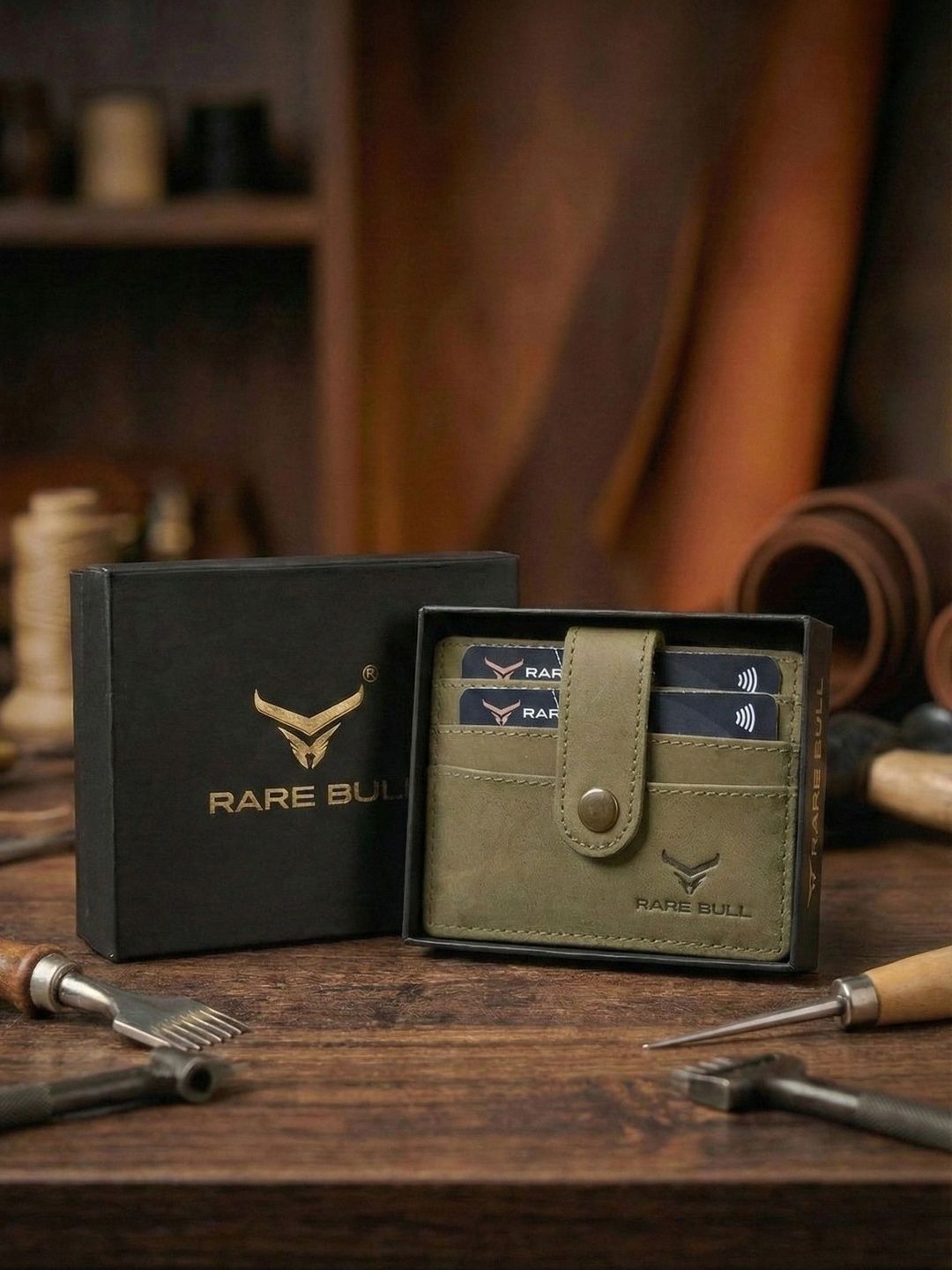 RARE BULL Men Leather Card Holder-picture-21