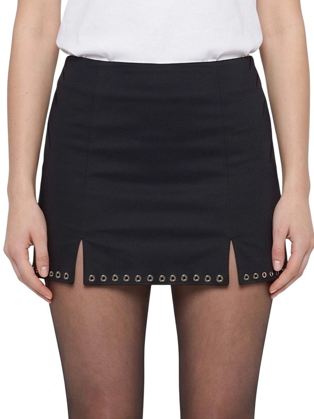 Ludovic De Saint Sernin Women Cotton Slit Detail Mini A-Line Skirt-picture-38