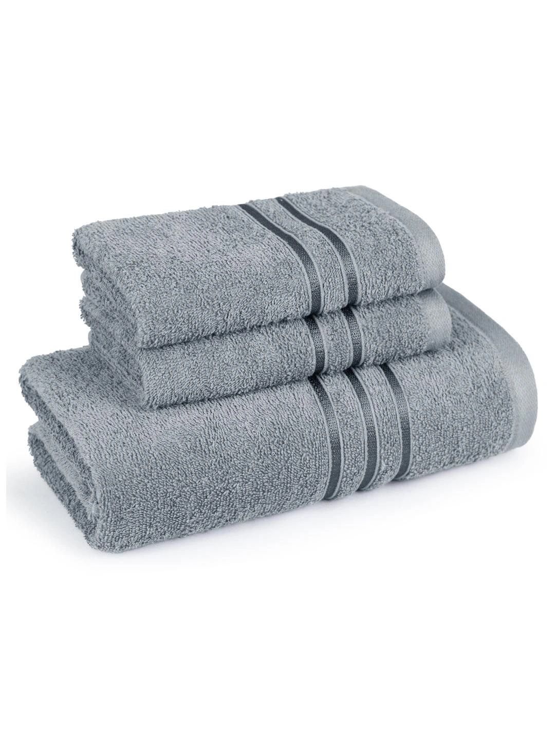 MYTRIDENT Grey 3 Piece Cotton 400 GSM Towel Set-image-41
