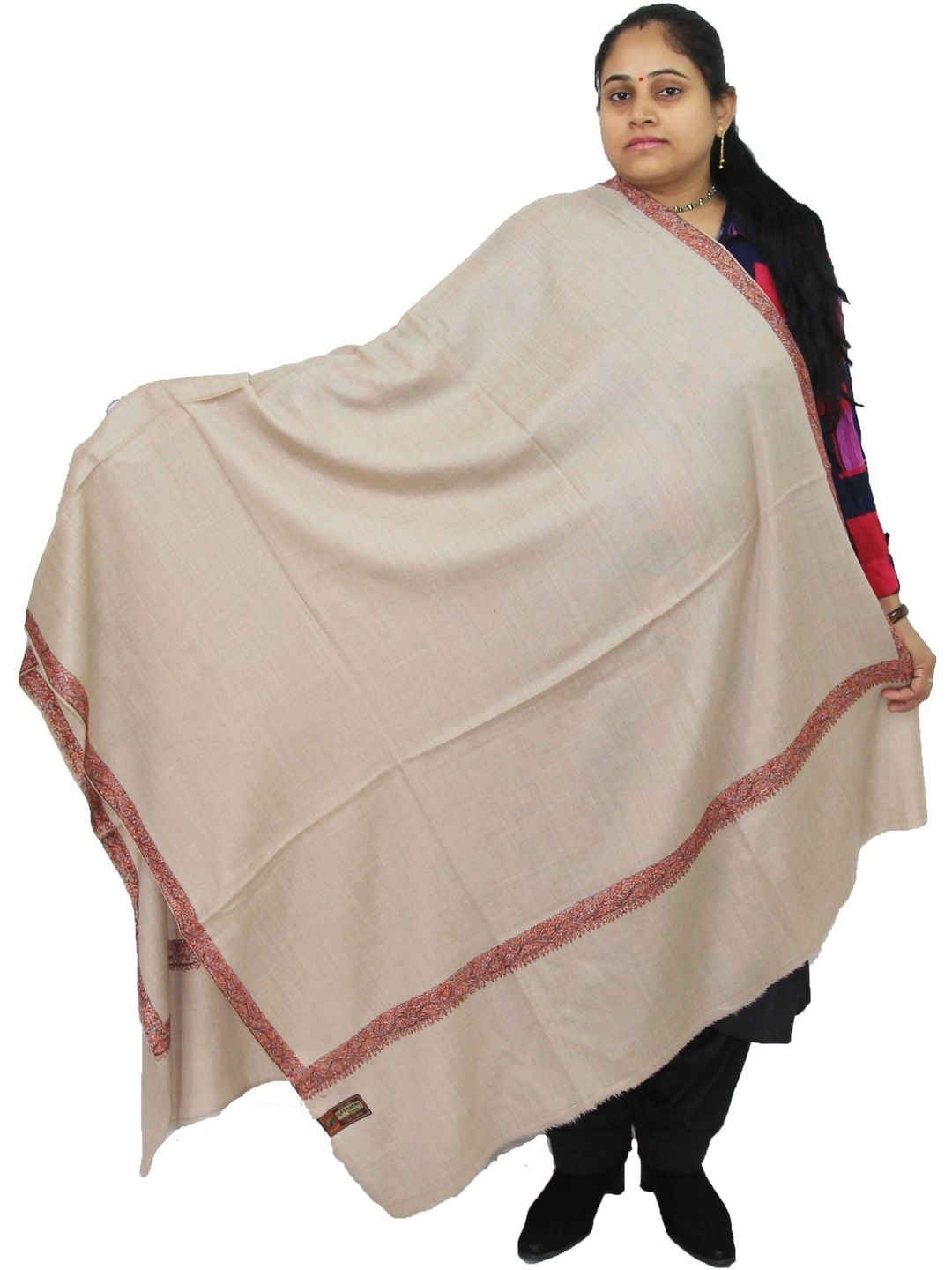 KAVIM Women Ethnic Motifs Embroidered Pashmina Shawl-image-5