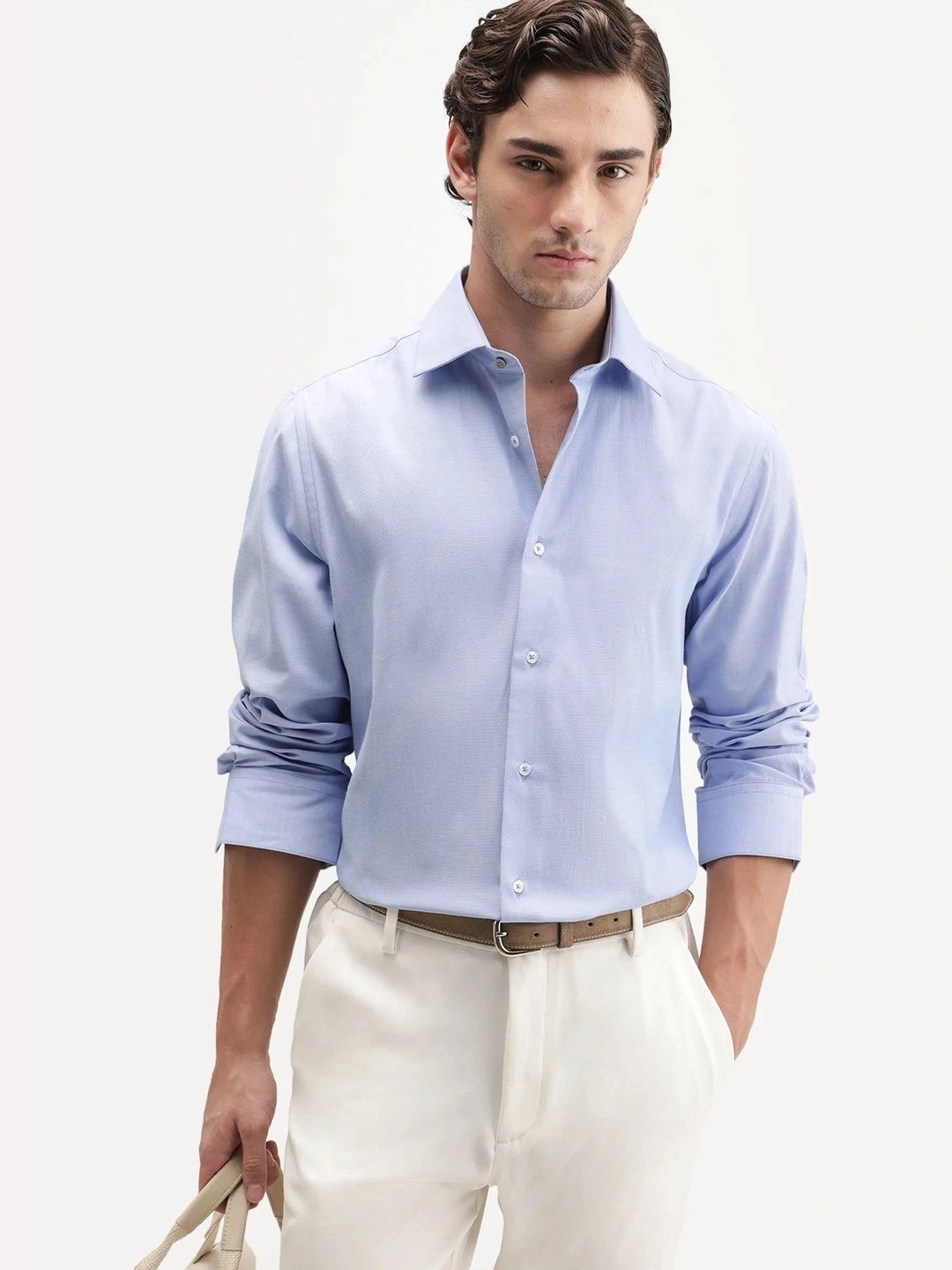rare rabbit Men's Solid Primary Blue Shirt-picture-14