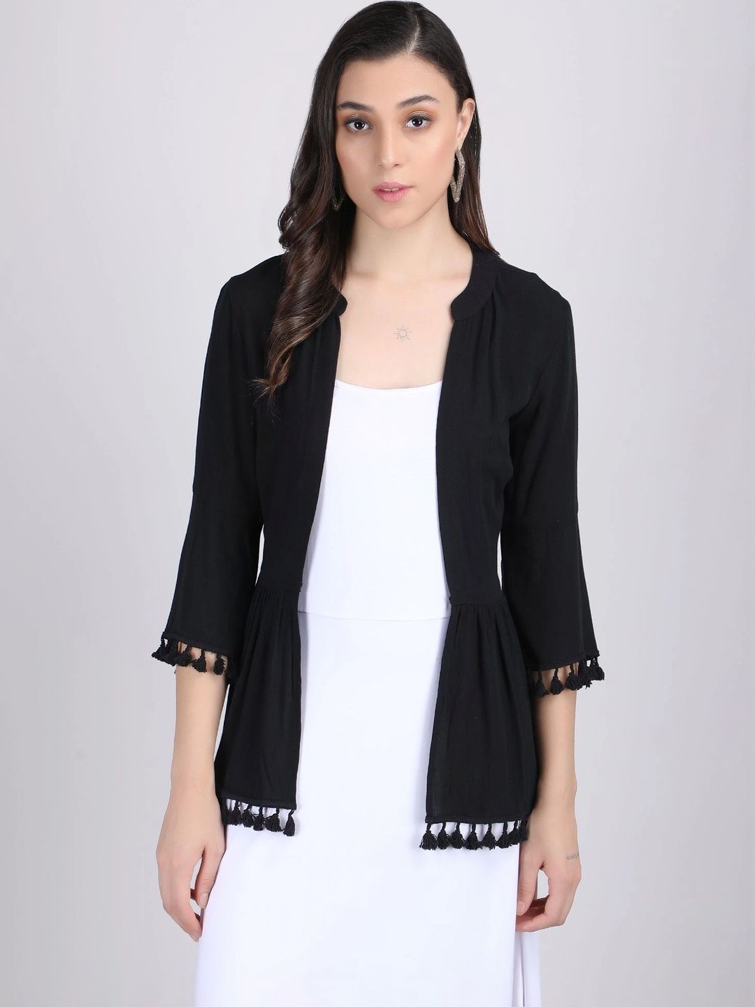 AOL Women Tasselled Shrug-picture-35