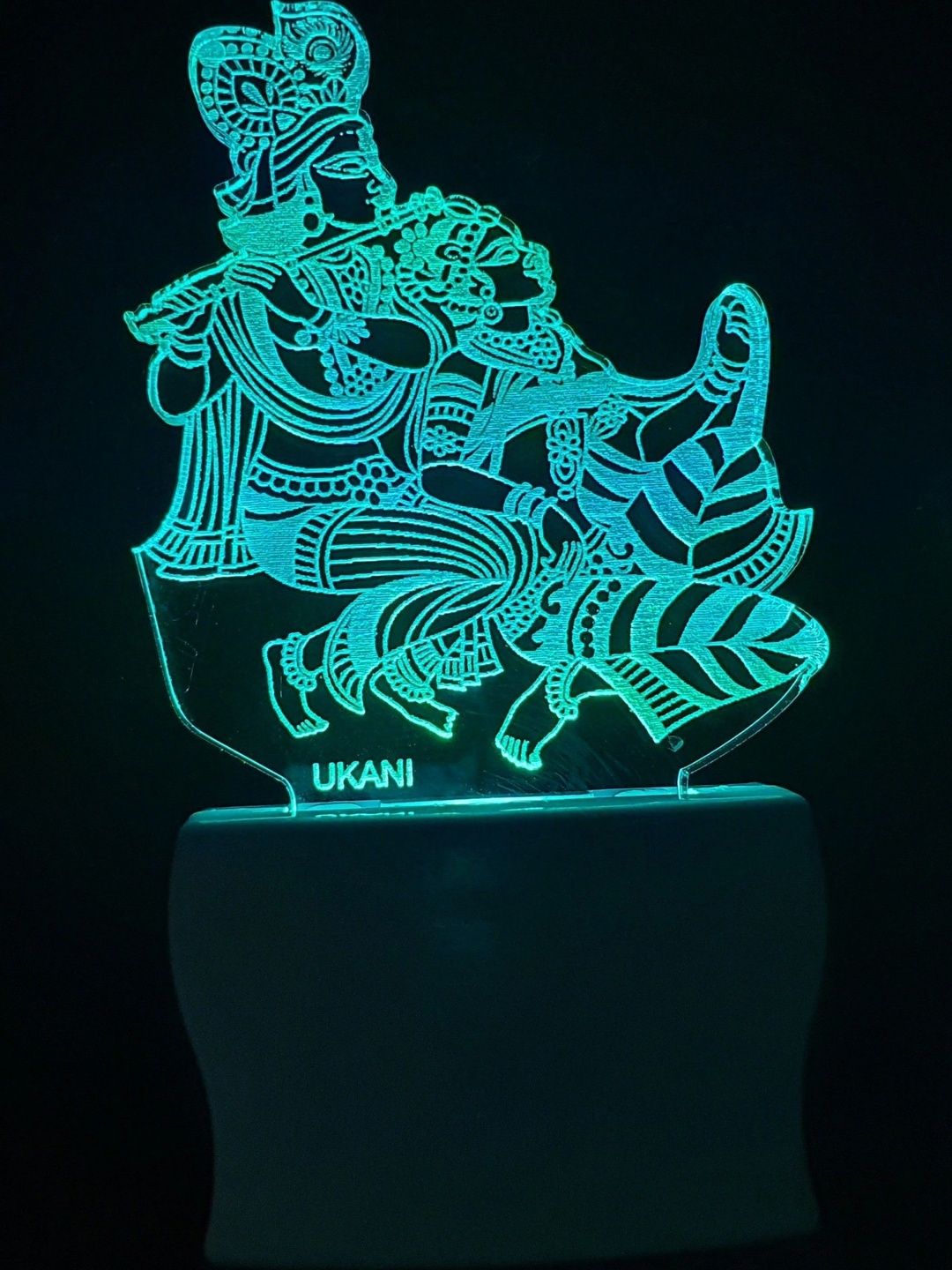 Ukani Multicoloured Textured Acrylic Abstract Shaped Table Lamp-picture-16
