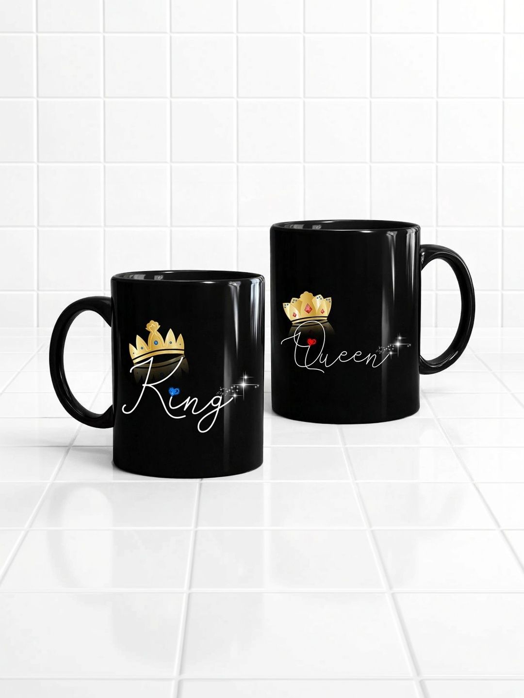 Myntra Elegant Homes Black Text or Slogans Printed Ceramic Glossy Mugs Set of Cups and Mugs-image-32