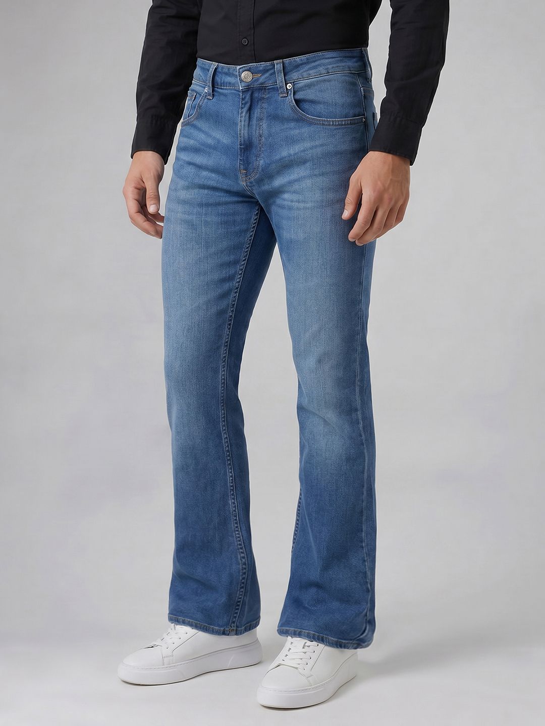 SPYKAR Men Rafter Bootcut Mid-Rise Light Fade Jeans-image-47