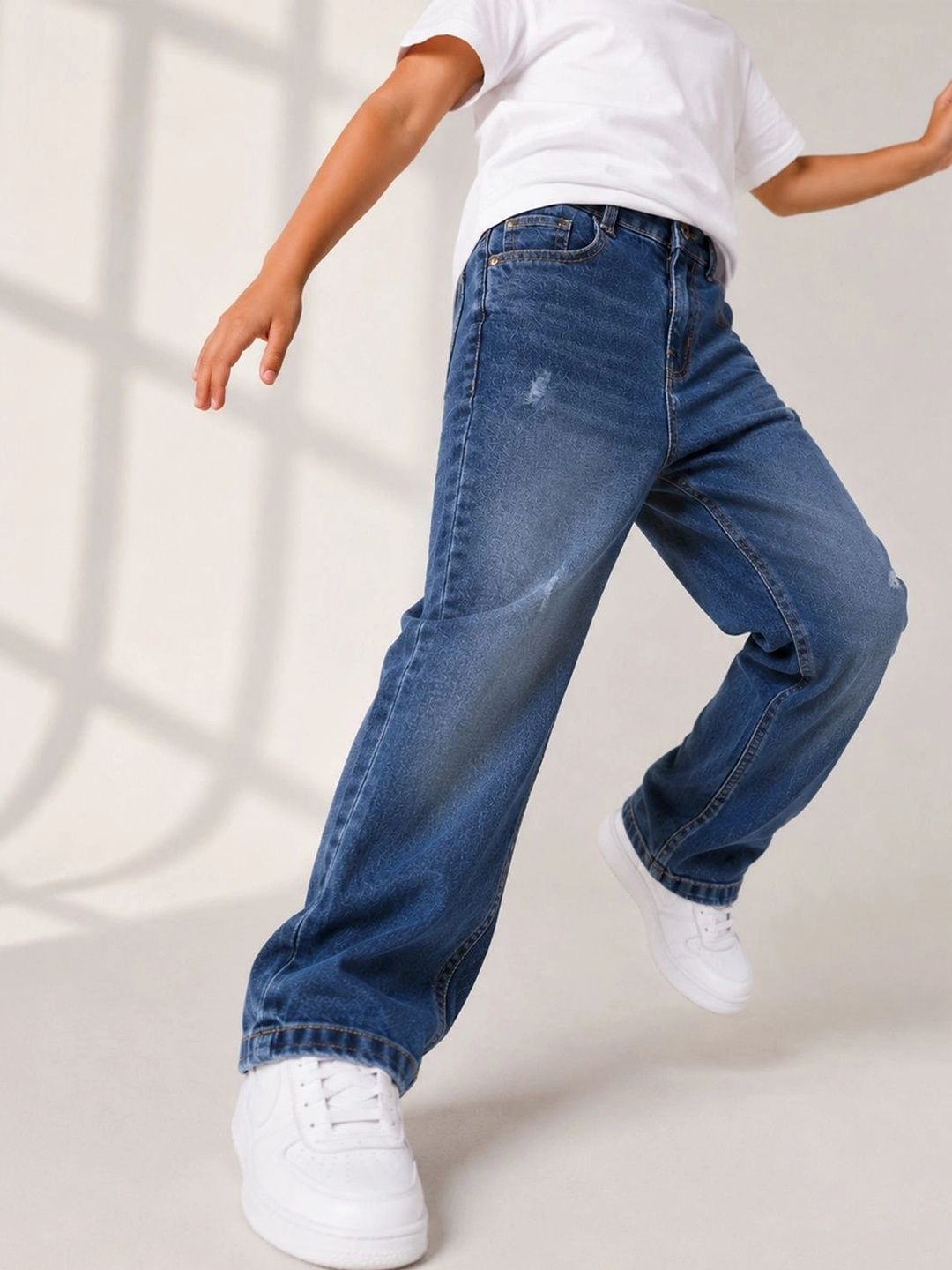 Purple United Kids Boys Regular Fit Mid-Rise Mildly Distressed Jeans-picture-16