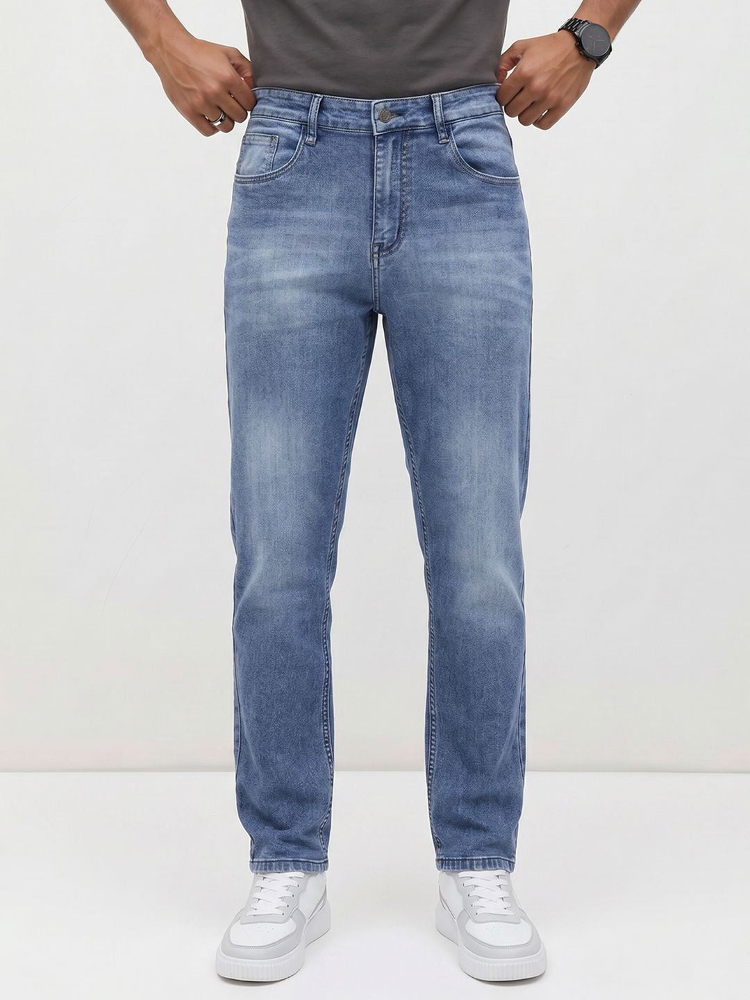 Roadster Men Regular Fit Low Distress Jeans-picture-52