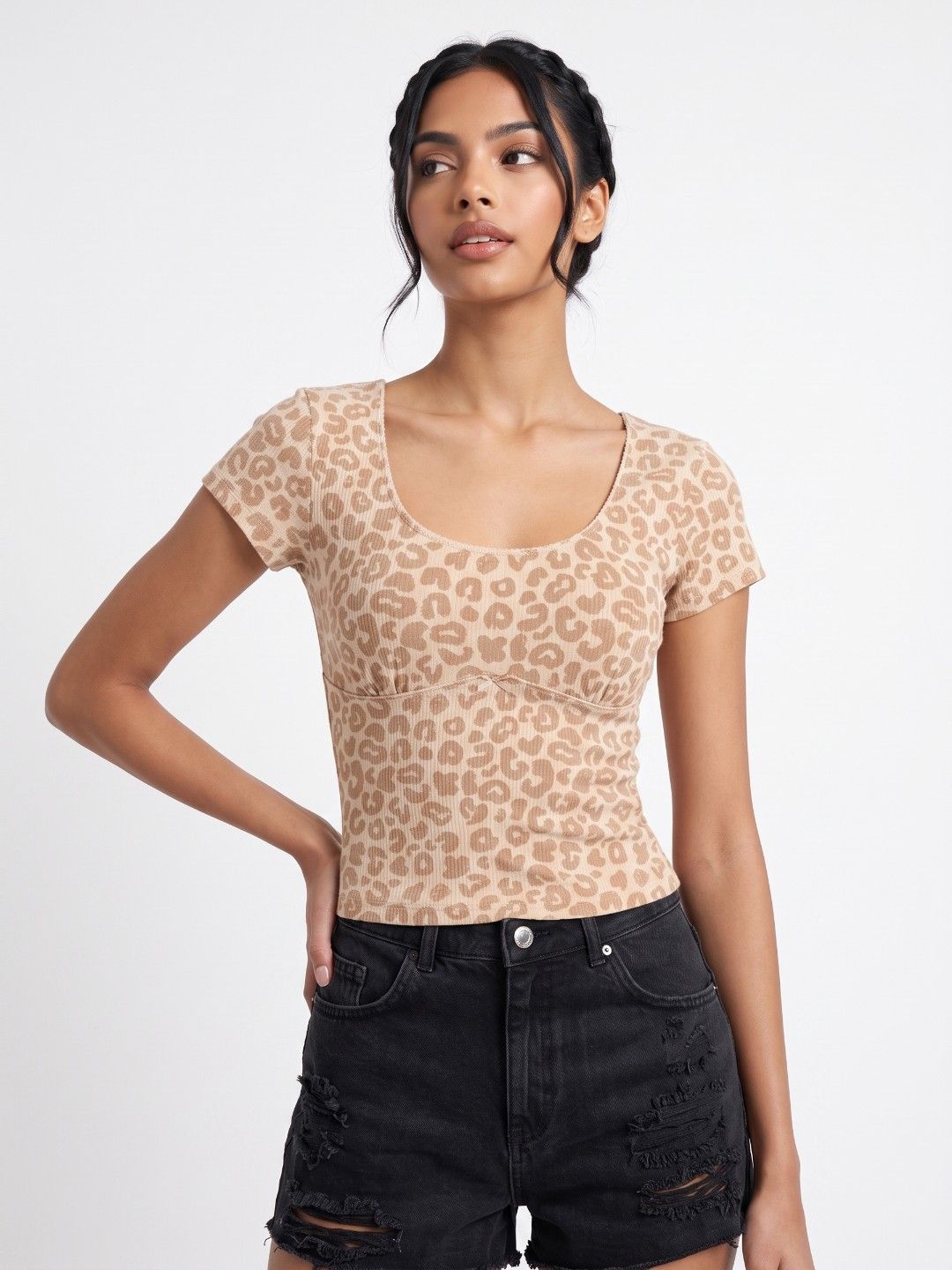 glitchez Animal Printed Slim Fit Top-image-6