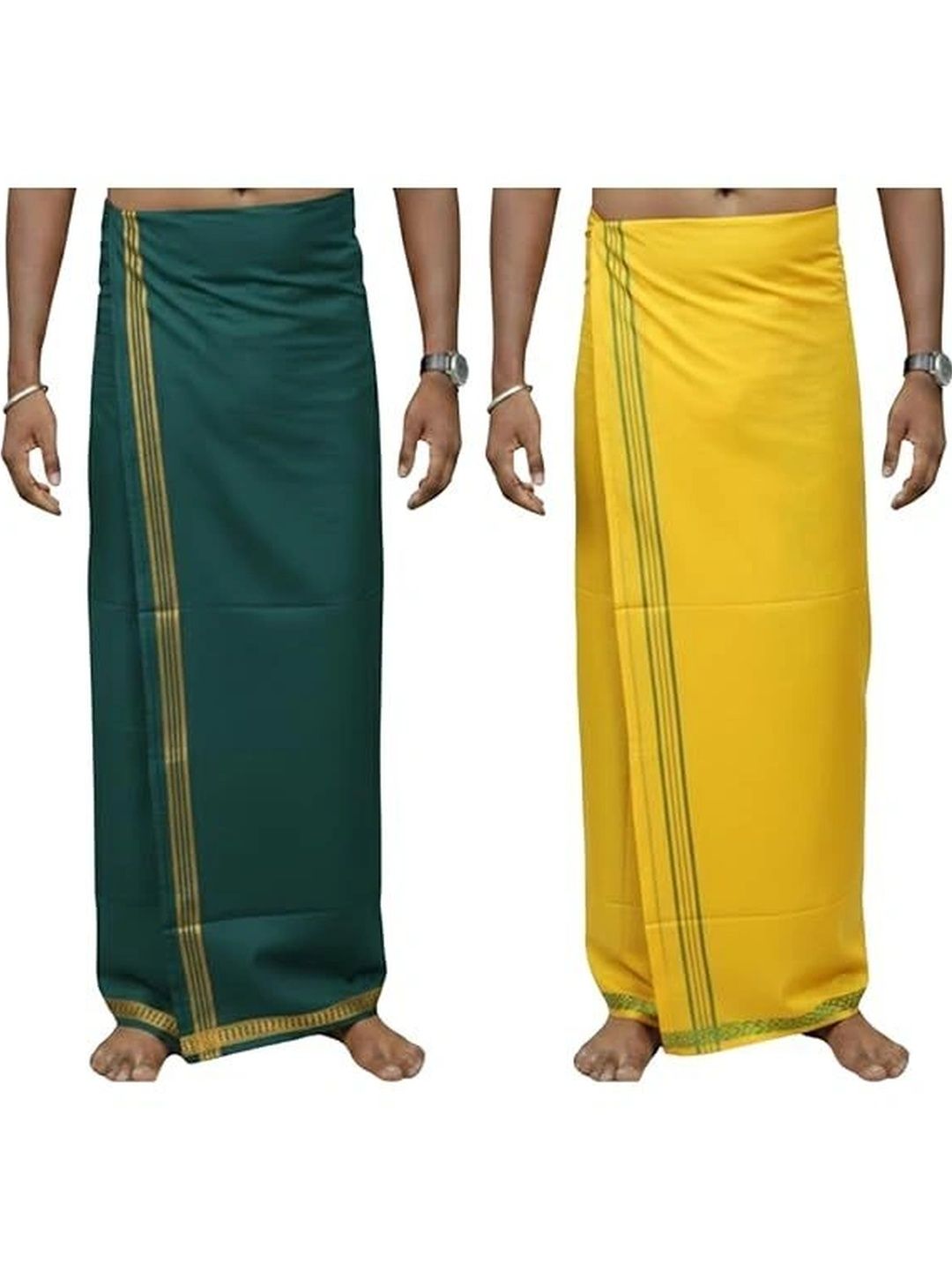 Hornbill Enterprises Men Striped Cotton Dhoti Dhotis-picture-34